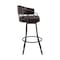 Armen Living Palmdale 30" Swivel Brown Faux Leather and Java Brown Metal Bar Stool 795044878141 - alternate 6
